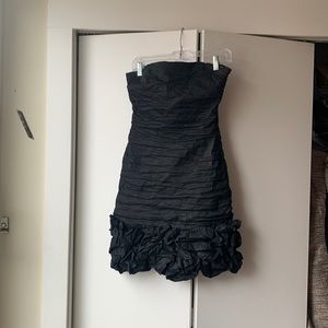 BCBG black ruched strapless mini dress, sz small